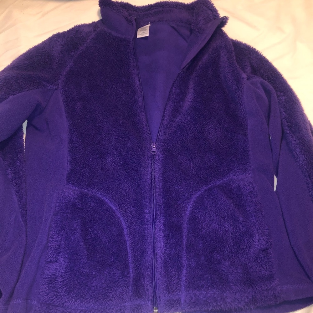 Purple fuzzy zip up